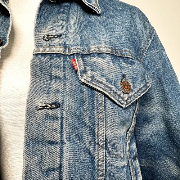 Vintage Levi’s Wool Lined Denim Jacket - Bomber / Trucker style - Picture 2 of 11